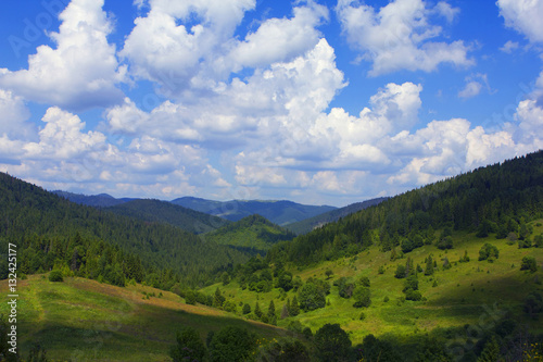 Fototapeta Naklejka Na Ścianę i Meble -  The landscape of Carpathian mountains.