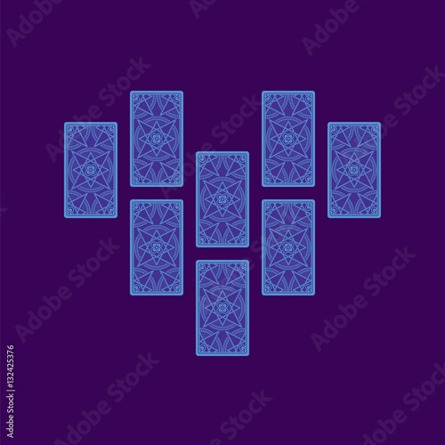 Relationship tarot spread. Broken heart. Tarot cards back side