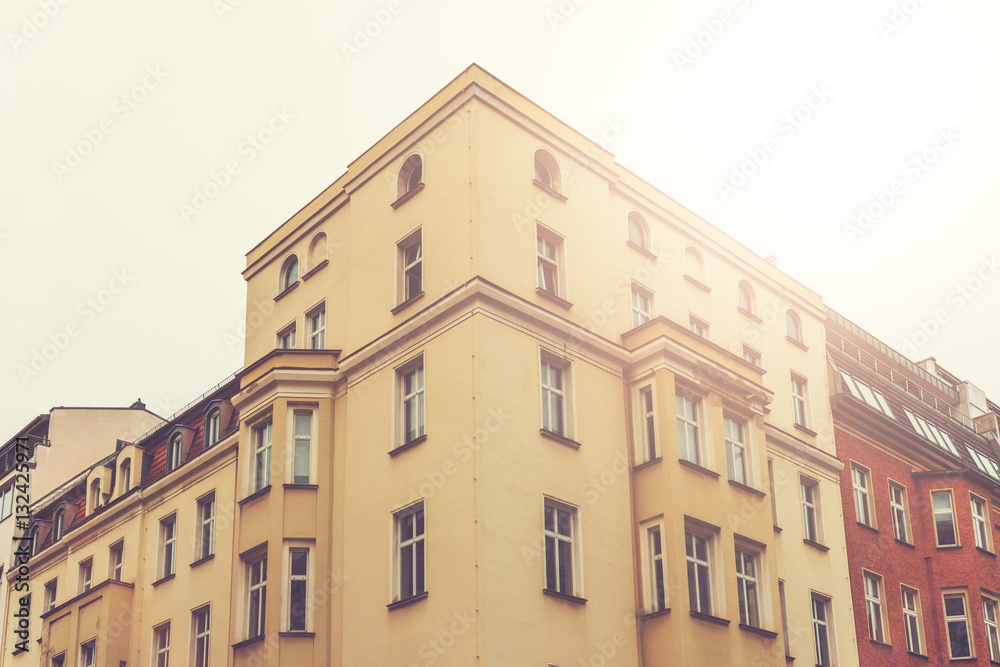 apartment buildings in sunlight at berlin