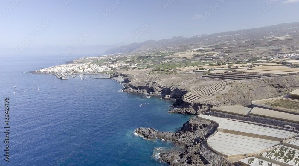 Aerial view of Tenerife coast, Spain