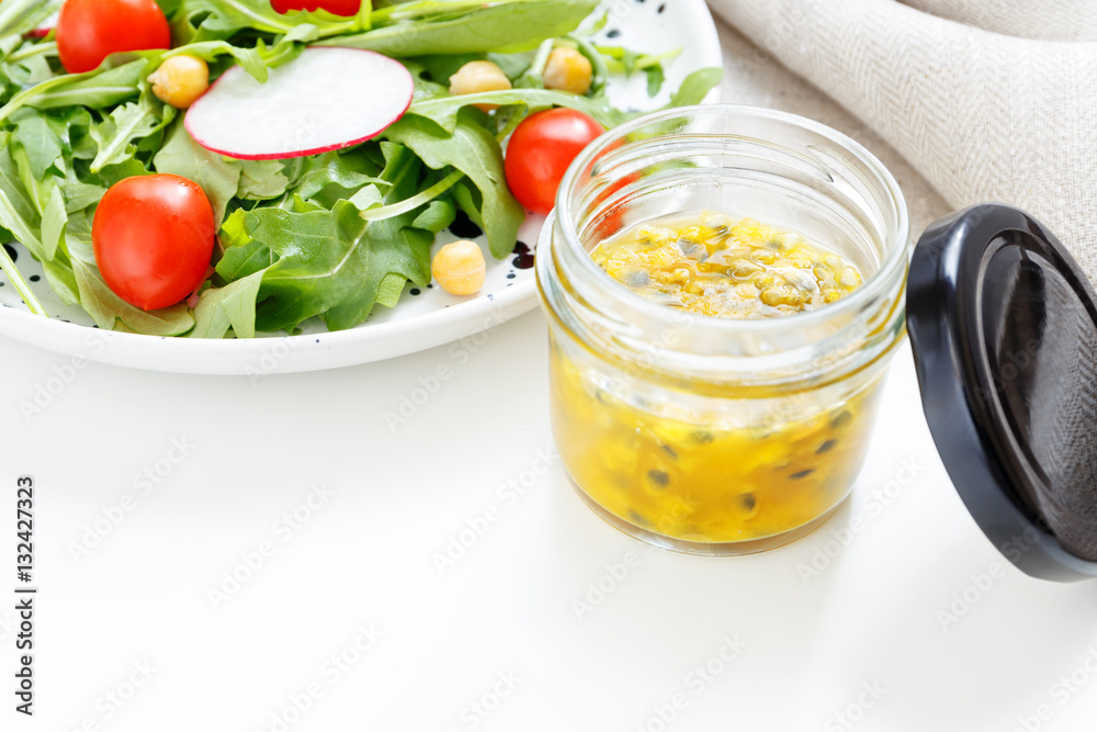Vegetable salad with passion fruit dressing Vegetable salad with passion fruit dressing