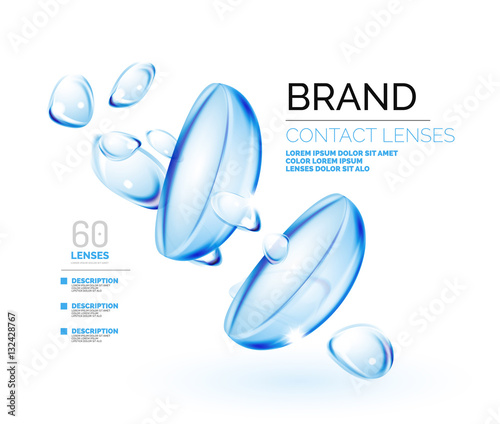 Vector eye contacts lenses ad template