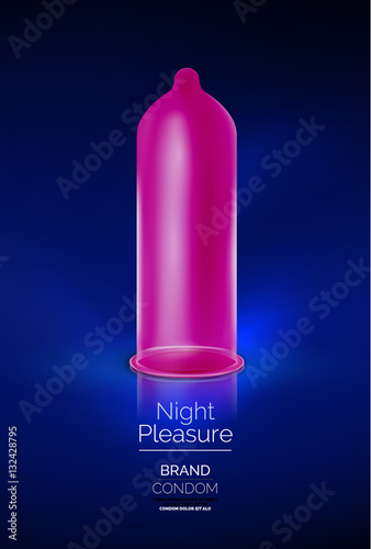 Vector condom ad template. Latex contraceptive