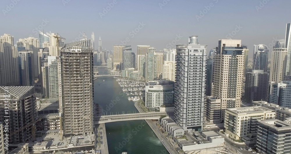 Obraz premium Dubai Marina aerial view, UAE