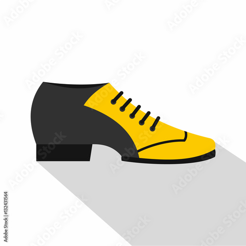 Male tango shoe icon, flat style