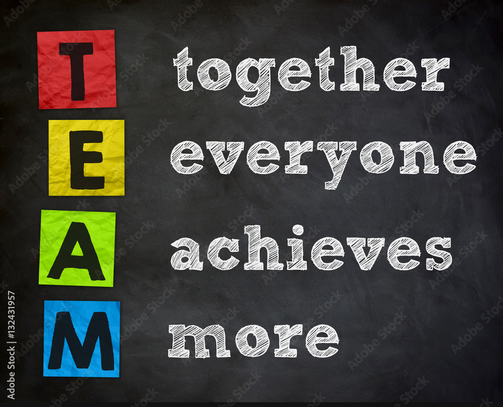 team - together everyone achieves more Stock Illustration