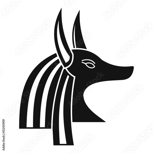 Ancient egyptian god Anubis icon, simple style
