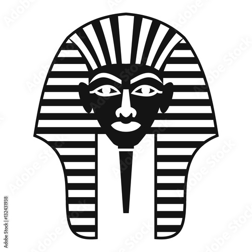 Tutankhamen mask icon, simple style