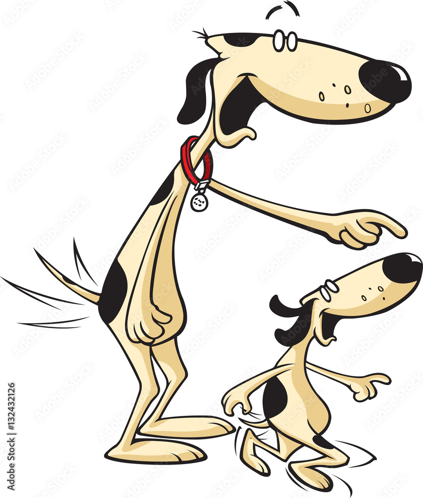 Dog and Son A cartoon Dog father with his Son Stock Vector | Adobe Stock