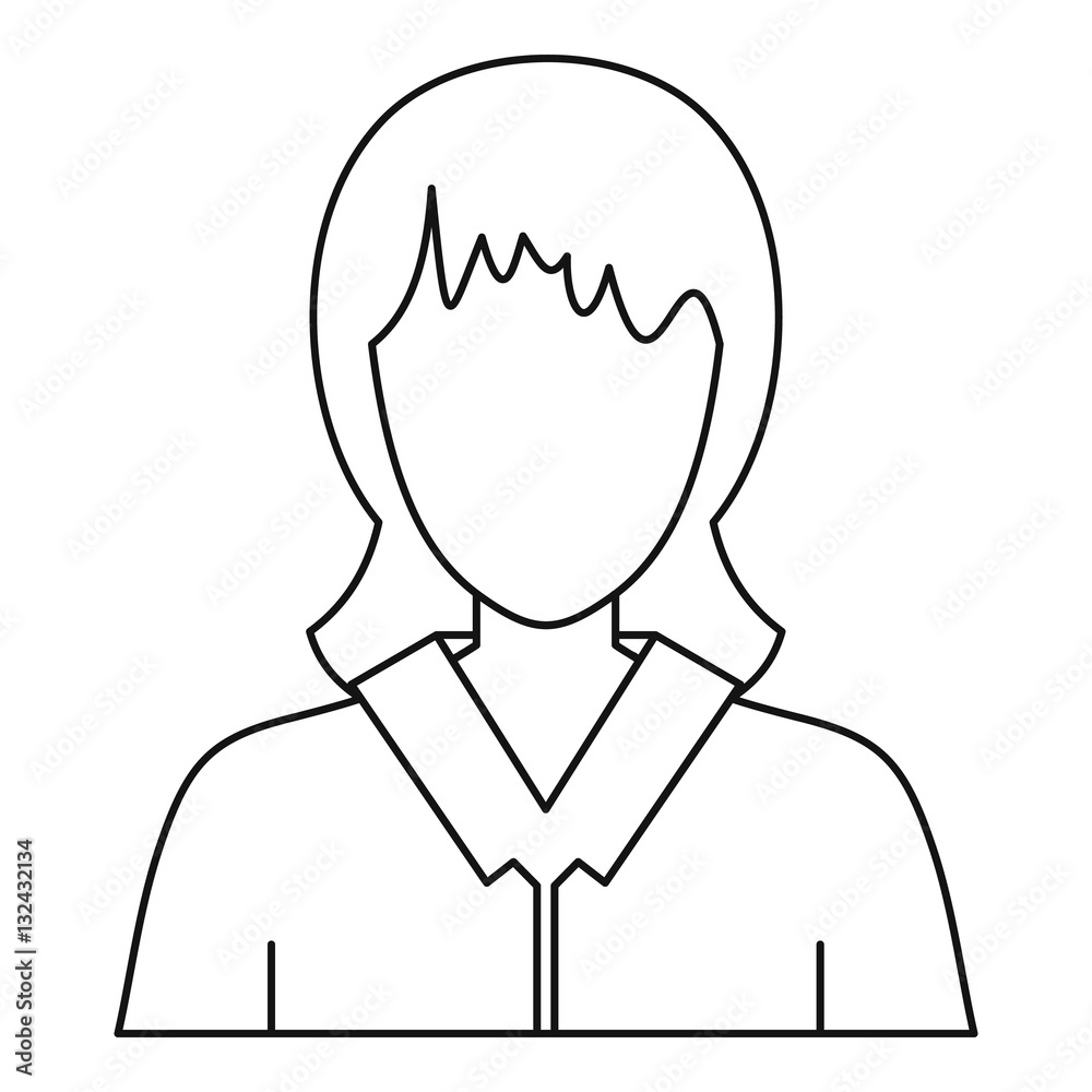 Women avatar icon, outline style Women avatar icon, outline style