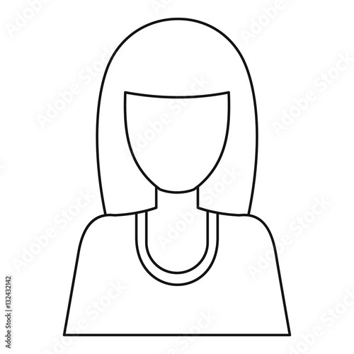 Women avatar icon, outline style