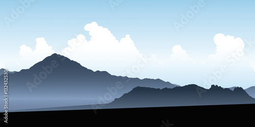 Silhouette illustrations of the Uspallata Valley in Argentina.