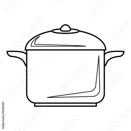 Pan for cooking icon, outline style