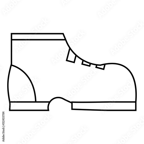 Men winter boot icon, outline style