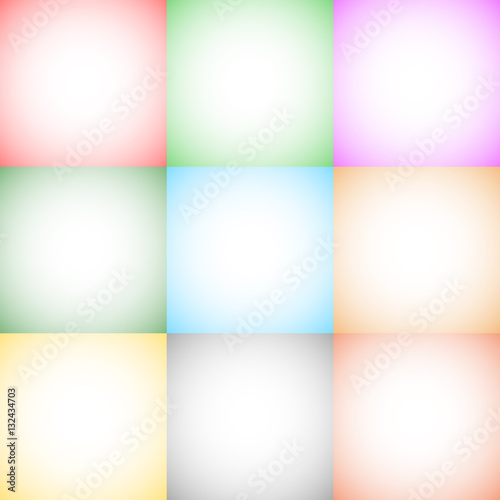 9 radial gradient monochrome square format backgrounds / backdro