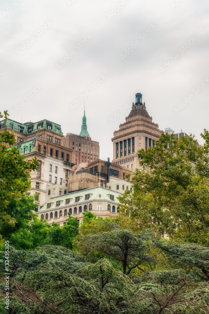 Obraz premium Wall Street cityscape and street photo
