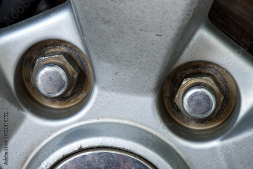 Car wheel on a car - closeup