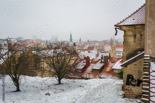 Canvas Print Scenic winter sight from Bratislava Castle hill, Slovakia