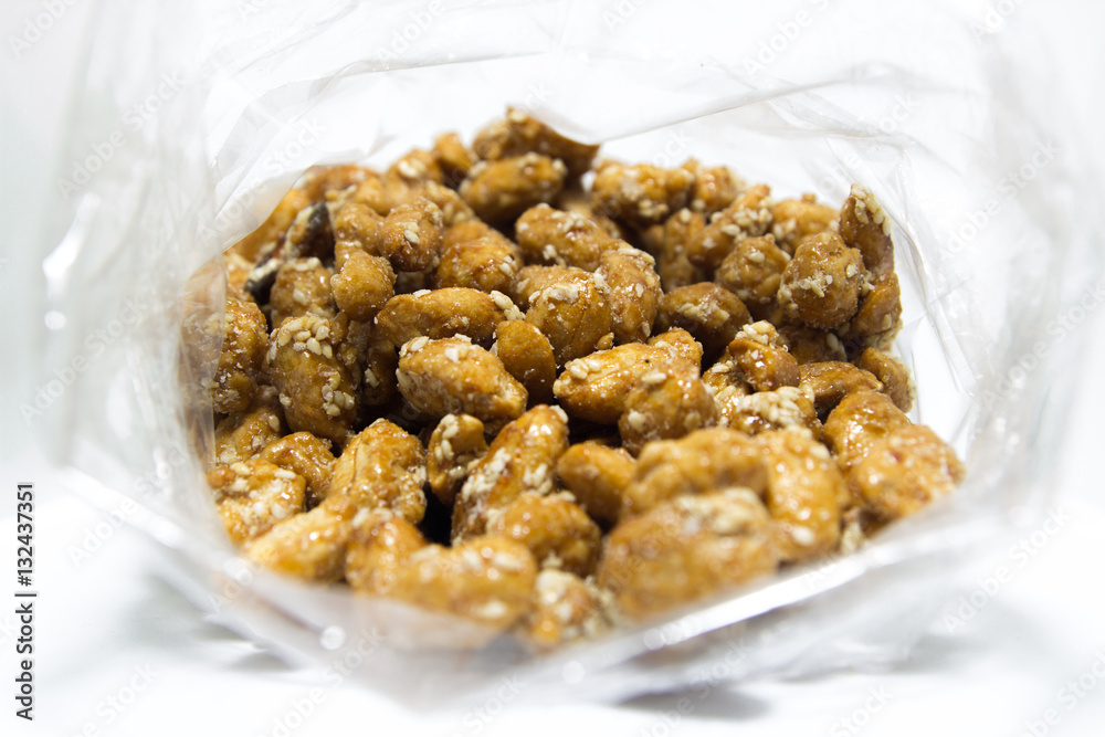 thai food, sweet nut snack thai food, sweet nut snack