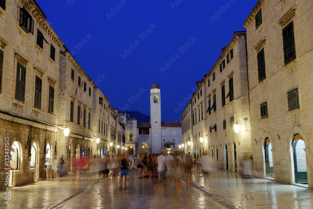 Dubrovnik stradun or placa main street, South Dalmatia region, Croatia, hdr