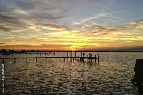 Sunset over Sabine Lake photo
