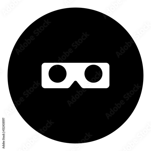 Virtual reality Headset illustration - glyph style icon - Filled circle black