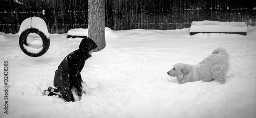 Snow Day Children Play photo