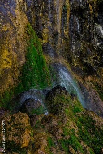 Beautiful waterfall in carpathian mountains