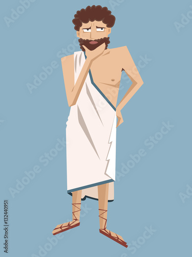 ancient greek philosopher vector cartoon