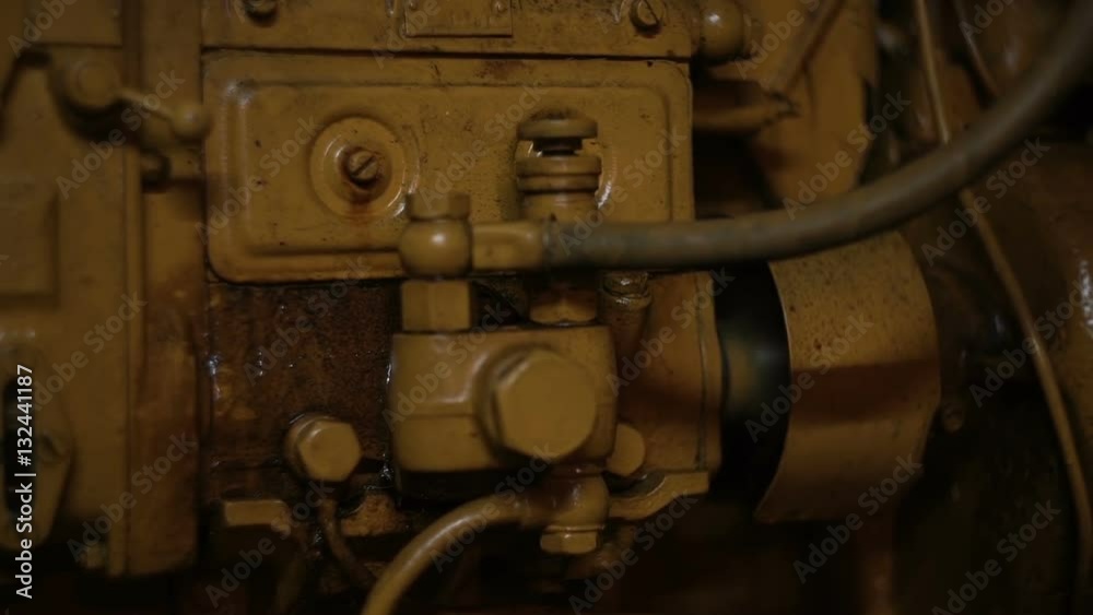 Fuel high-pressure hose in the engine room hd Fuel high-pressure hose in the engine room hd