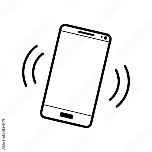 mobile phone ringing icon on white background
