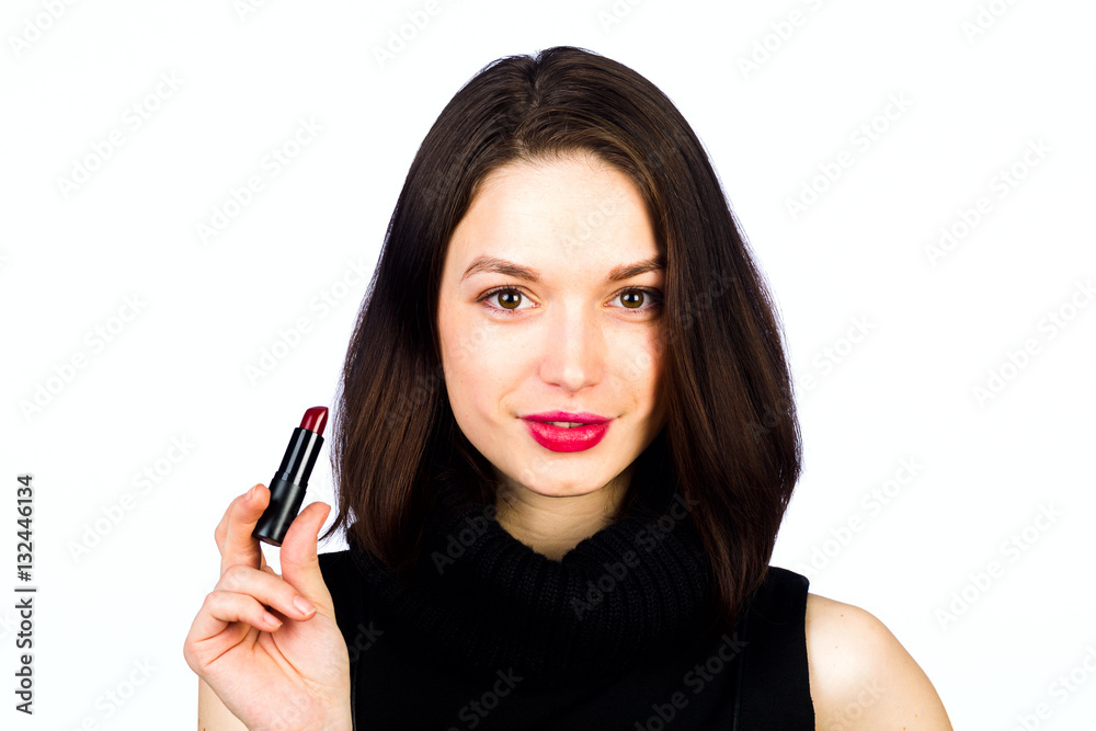 Young girl makes a make-up Young girl makes a make-up