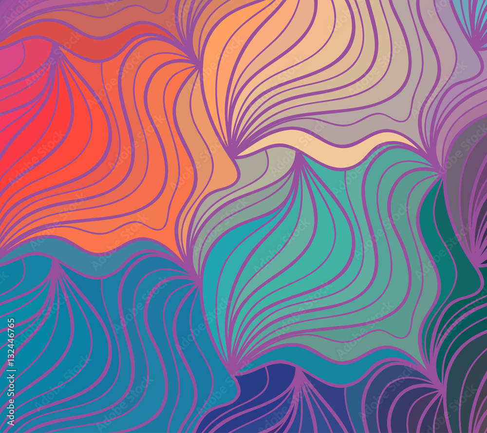 Vector wave background of doodle hand drawn lines Vector wave background of doodle hand drawn lines