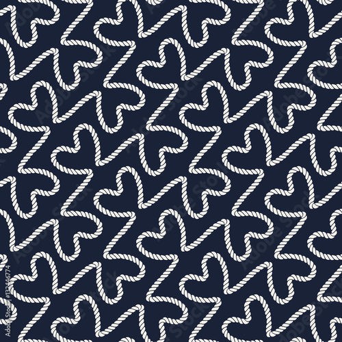 Fototapeta Seamless nautical romantic rope pattern
