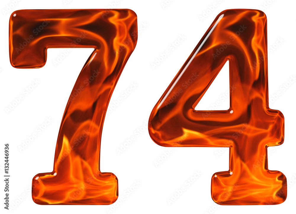 74, seventy four, numeral, imitation glass and a blazing fire, i 74, seventy four, numeral, imitation glass and a blazing fire, i