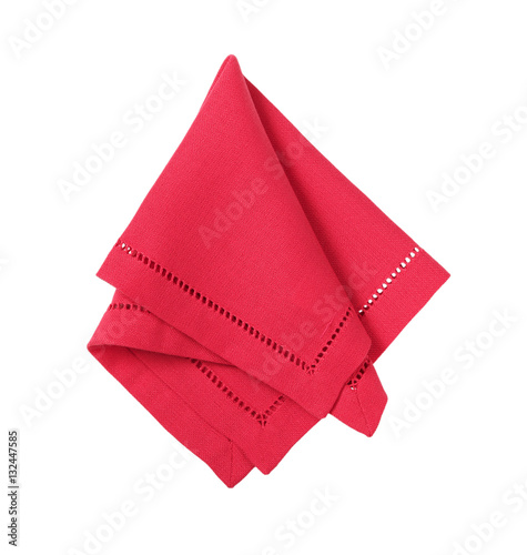red hemstich napkin