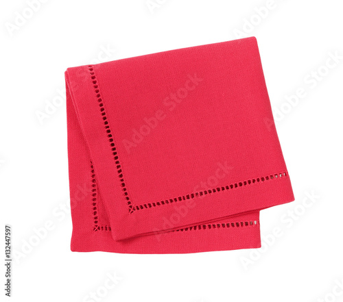 red hemstich napkin