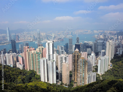 Beautiful Hong Kong city skyline in daytime from peak