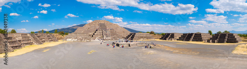 View of the Pyramid of the Moon and the Plaza of the Moon at Teotihuacan in Mexico