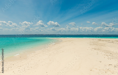 sandbank with transparent turquoise water