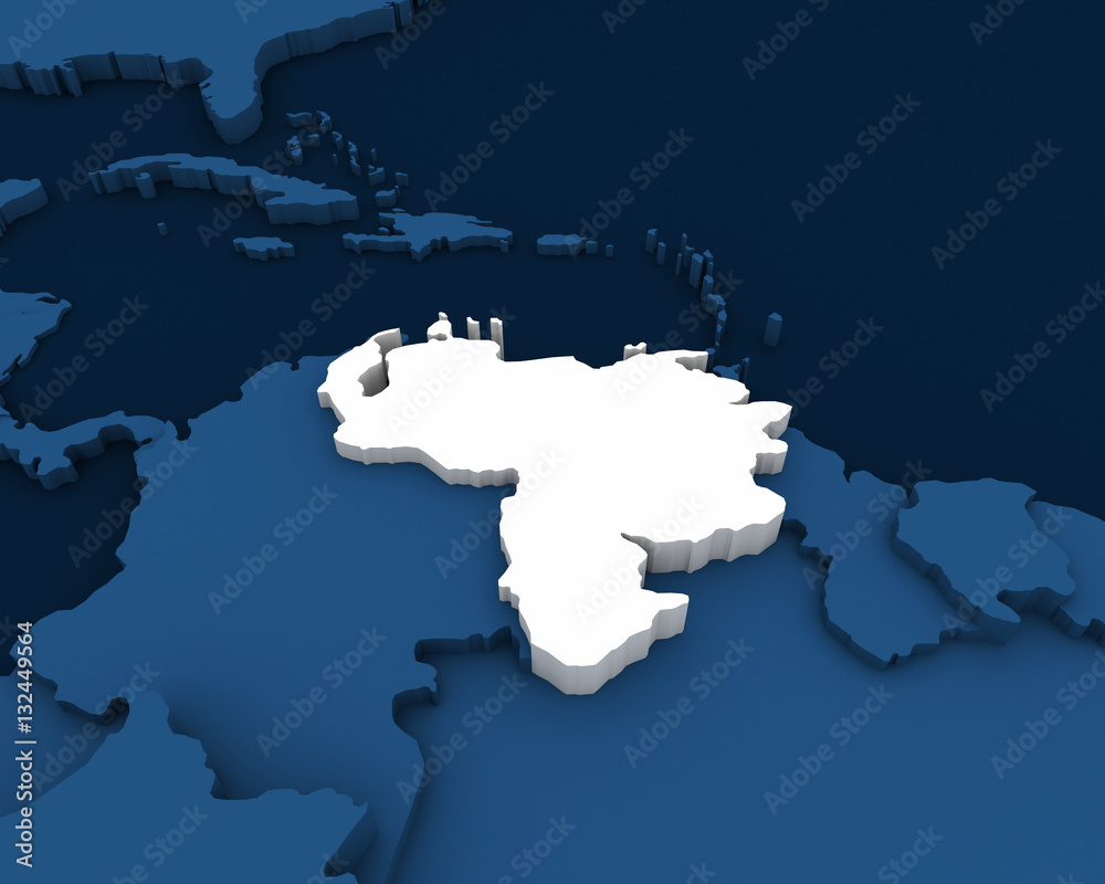 venezuela map 3D illustration
