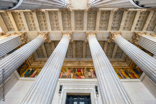 Photography facade of austrian parliament building in Vienna, Austria