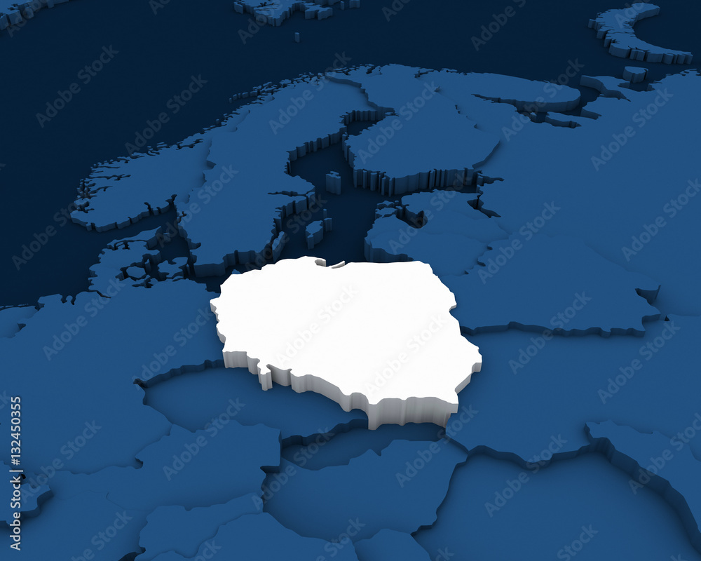 Fototapeta polska mapa ilustracji 3D