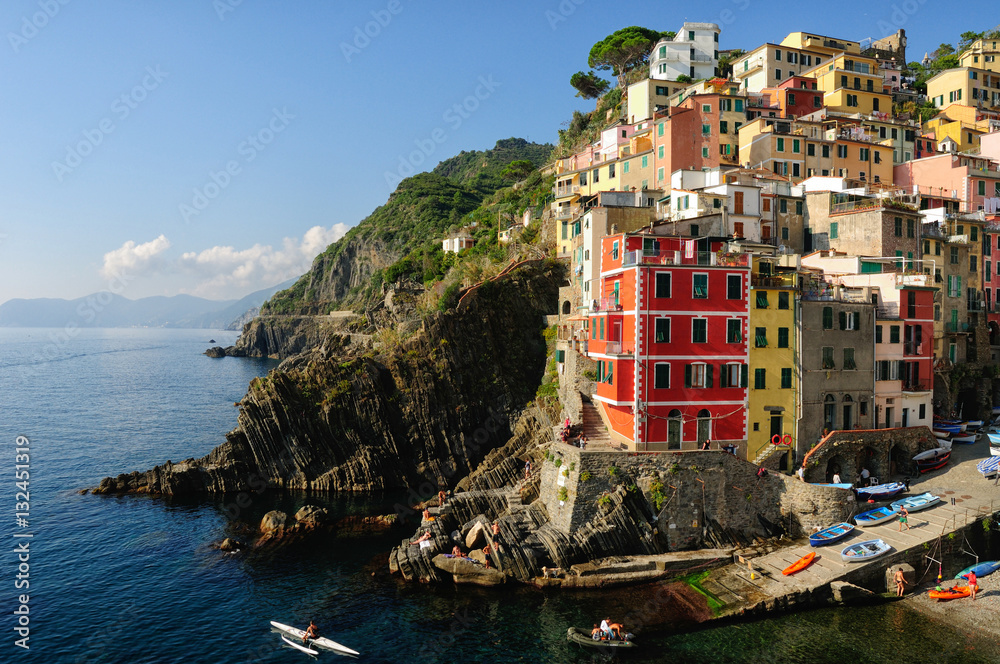 Riomaggiore famoso paese della Liguria, Italia