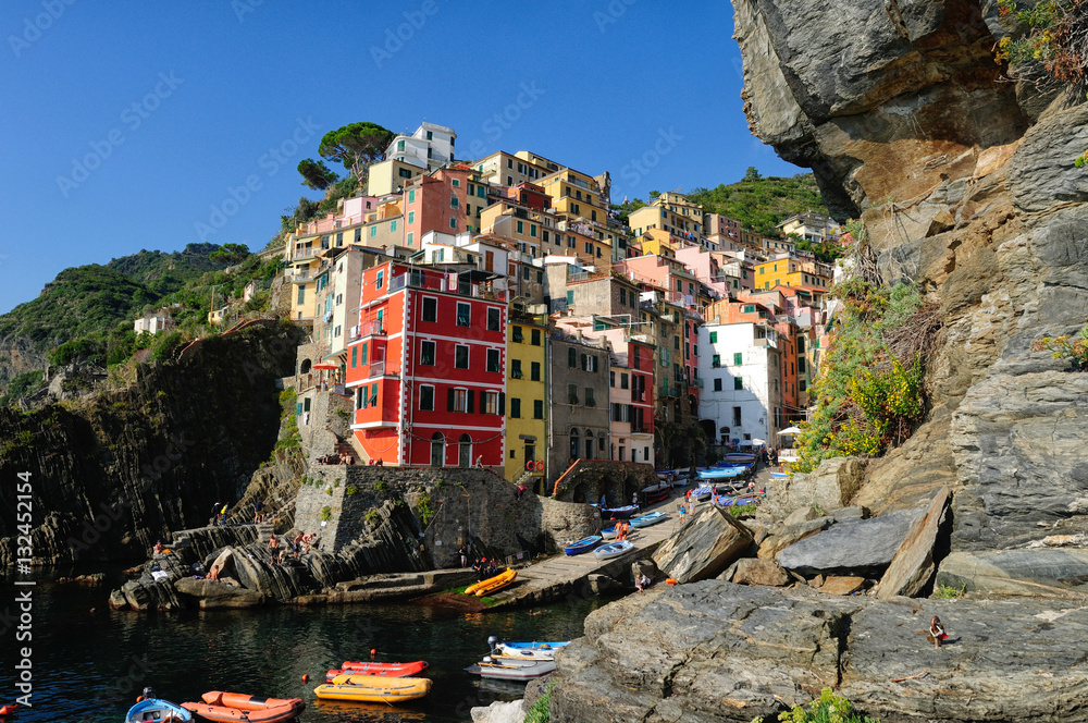 Riomaggiore, famoso paese della Liguria, Italia