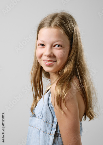 Preteen girl smiling