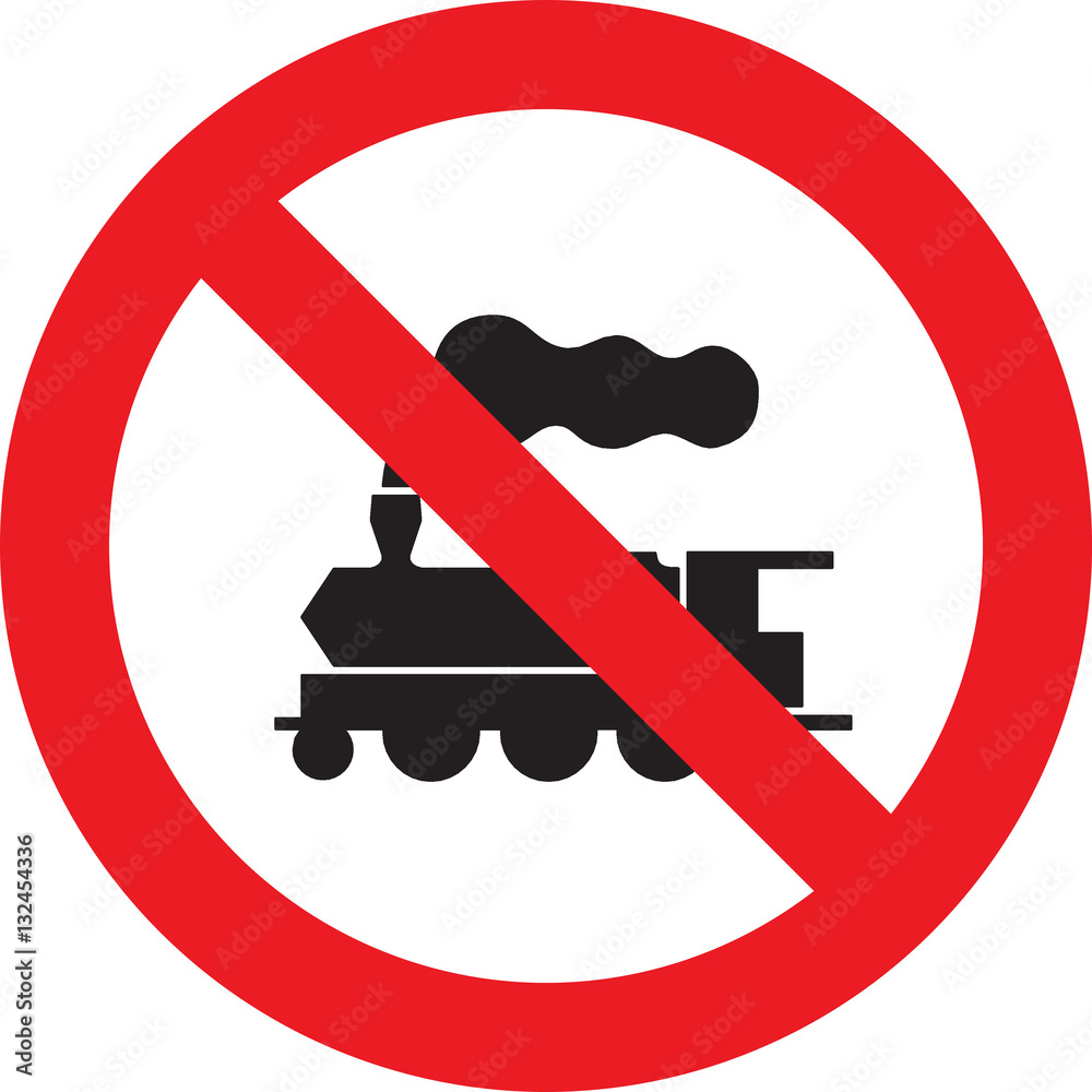 No trains sign Stock Illustration | Adobe Stock