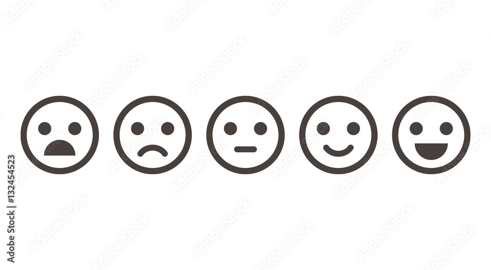 Iconic illustration of satisfaction level Iconic illustration of satisfaction level