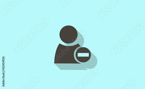 Vector flat user remove web interface icon with long shadow