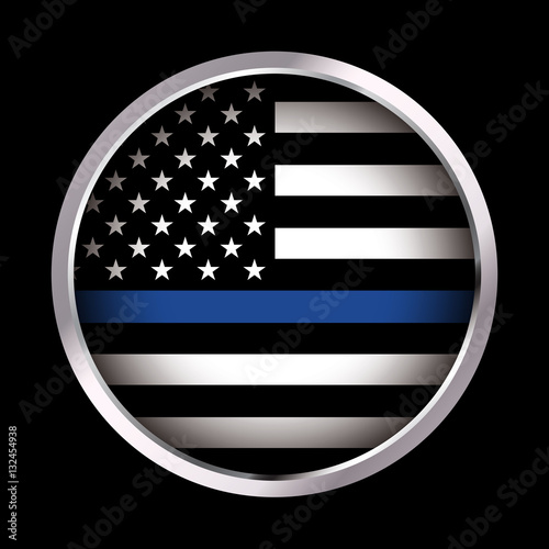 Law Enforcement Support Flag Icon Illustration